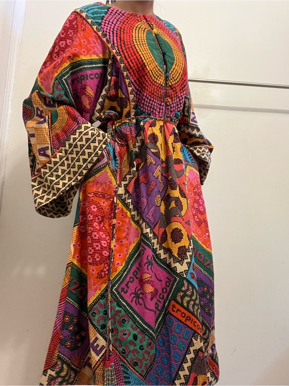 AG26 Farm Rio Dotted Patchwork Midi Dress - Picture 7 of 14